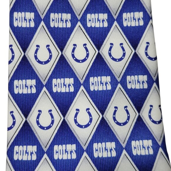 Indianapolis Colts Necktie Silk Diamond Design Neck Tie Logo NFL Football NEW - Picture 2 of 10